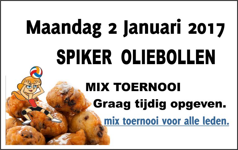 Inschrijven Oliebollen mix toernooi