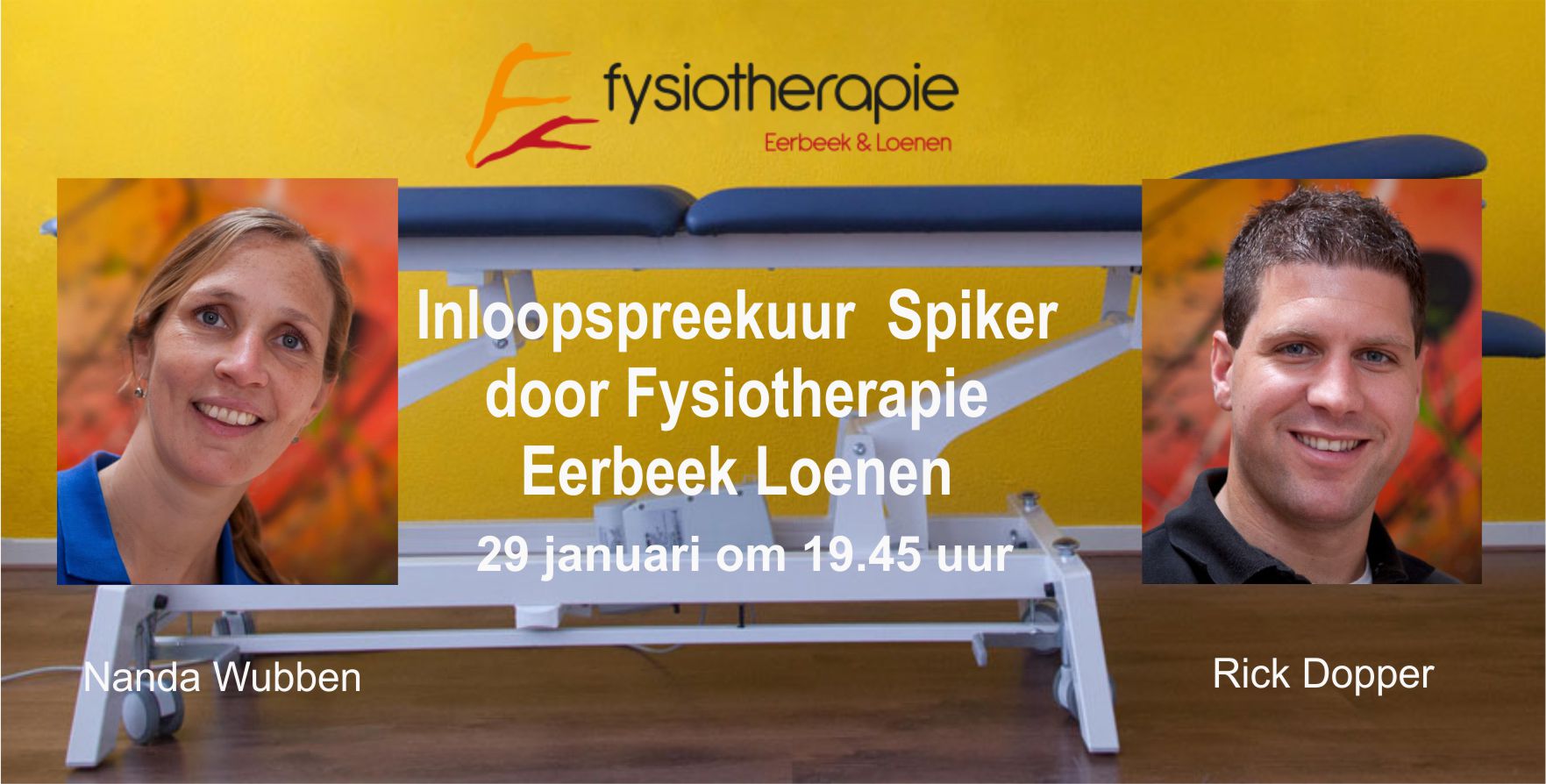 Inloopspreekuur Spiker door Fysiotherapie Eerbeek Loenen.