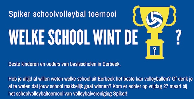 Spiker organiseerd clinic op 13 maart en een toernooi op 27 maart