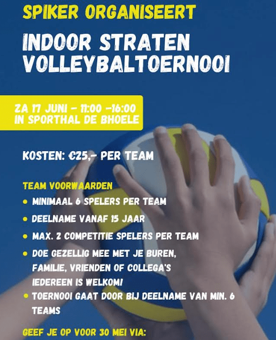 Stratenvolleybal toernooi zaterdag 17 juni